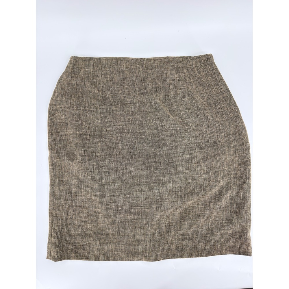 Jones New York Pencil Skirt Textured 90s Vintage Women Size 14 Brown Tan Woven
